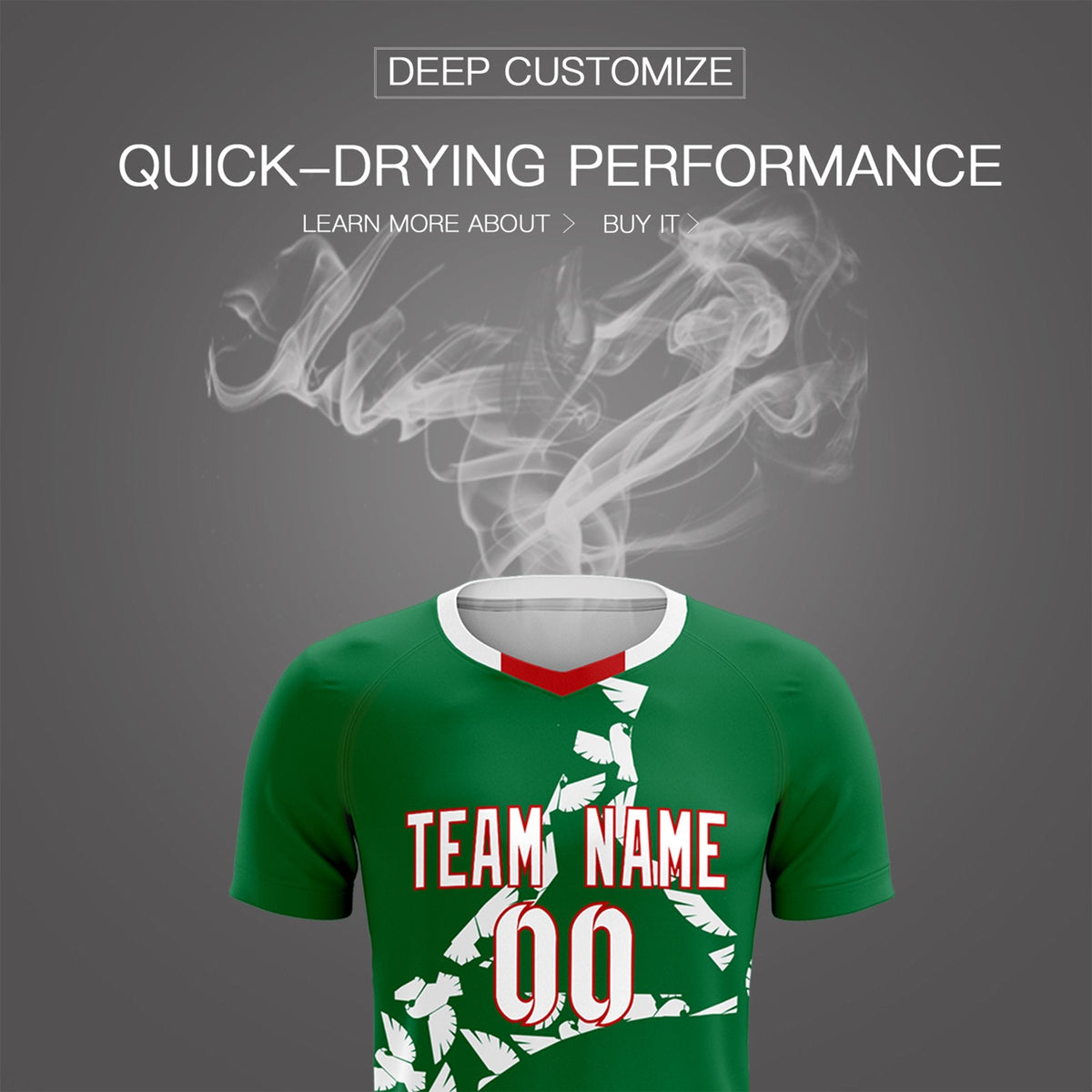 Custom Kelly Green White Mexico Eagle World Cup Inspired Wrinkle-Resistant Graffiti Pattern Soccer Sets Jersey