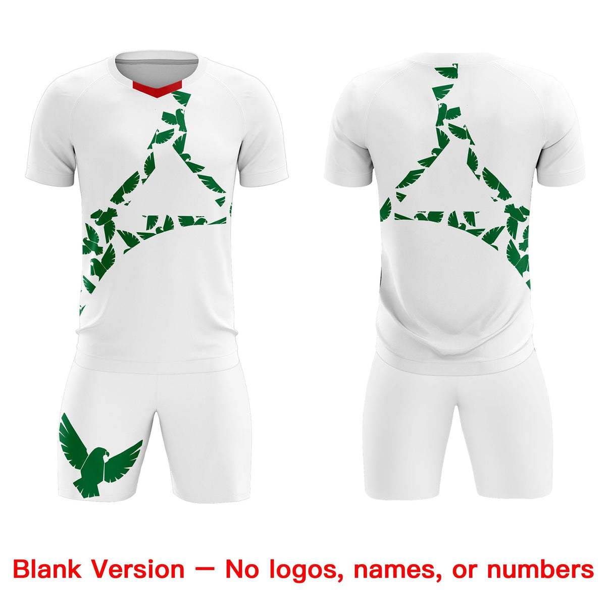 Custom White Kelly Green Mexico Eagle World Cup Inspired Drapable Graffiti Pattern Soccer Sets Jersey