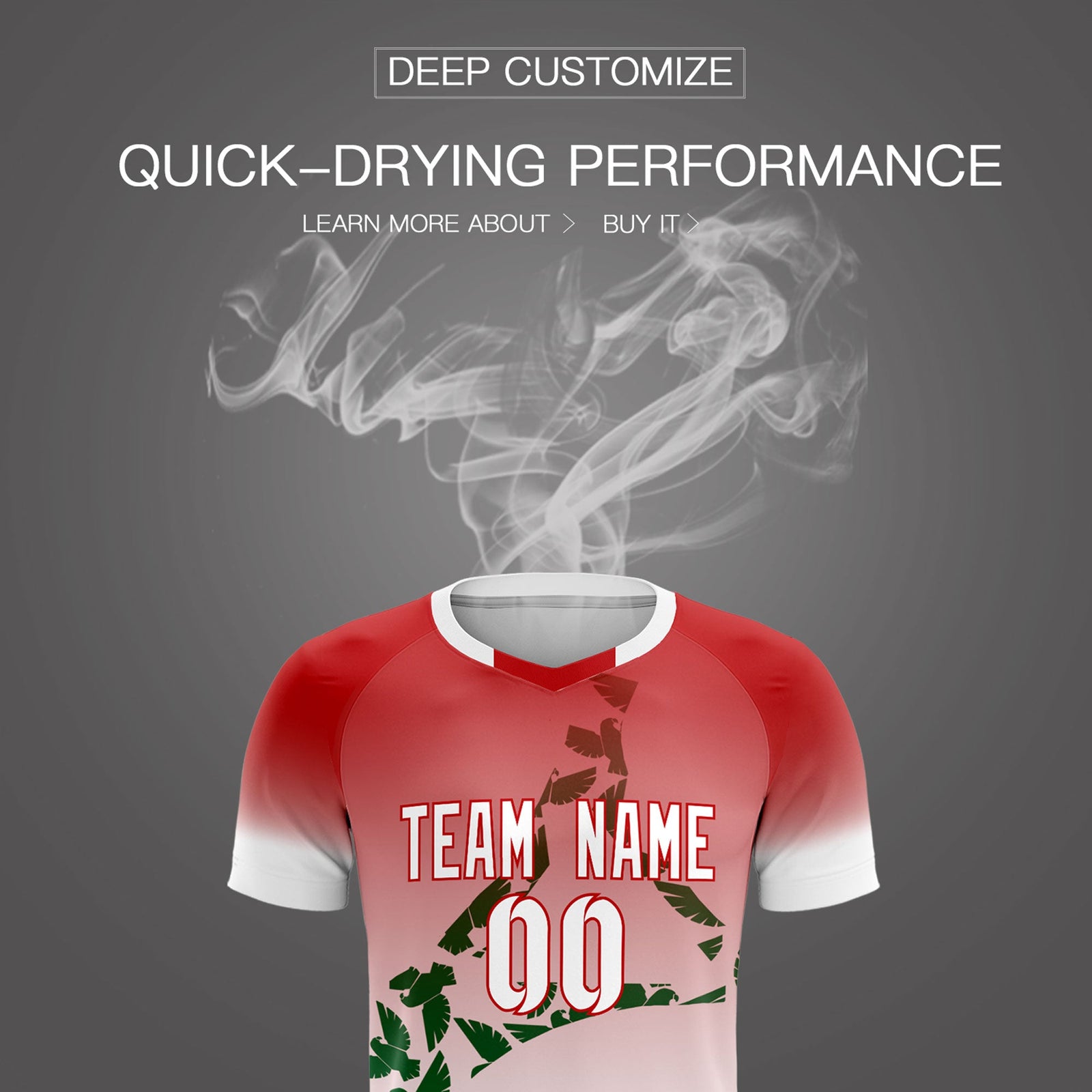 Custom Red Kelly Green Mexico Eagle World Cup Inspired Breathable Gradient Fashion Soccer Sets Jersey