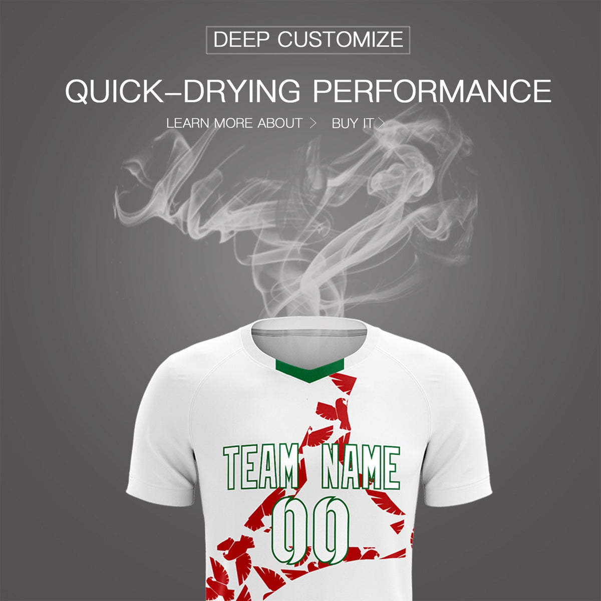 Custom White Red Mexico Eagle World Cup Inspired Lightweight Graffiti Pattern Soccer Sets Jersey