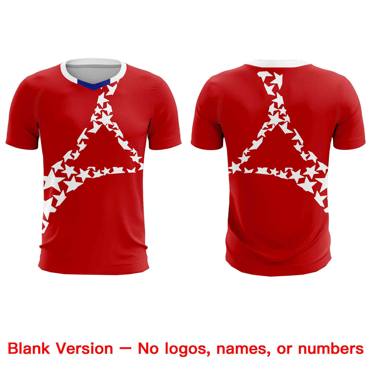 Custom Red White America Star World Cup Inspired Wrinkle-Resistant Graffiti Pattern Soccer Sets Jersey