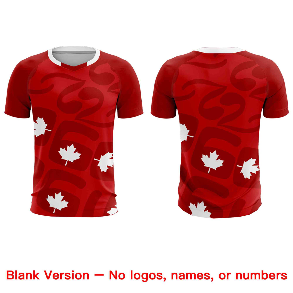 Custom Red Canada Maple Leaves World Cup Inspired Wrinkle-Resistant Graffiti Pattern Soccer Sets Jersey