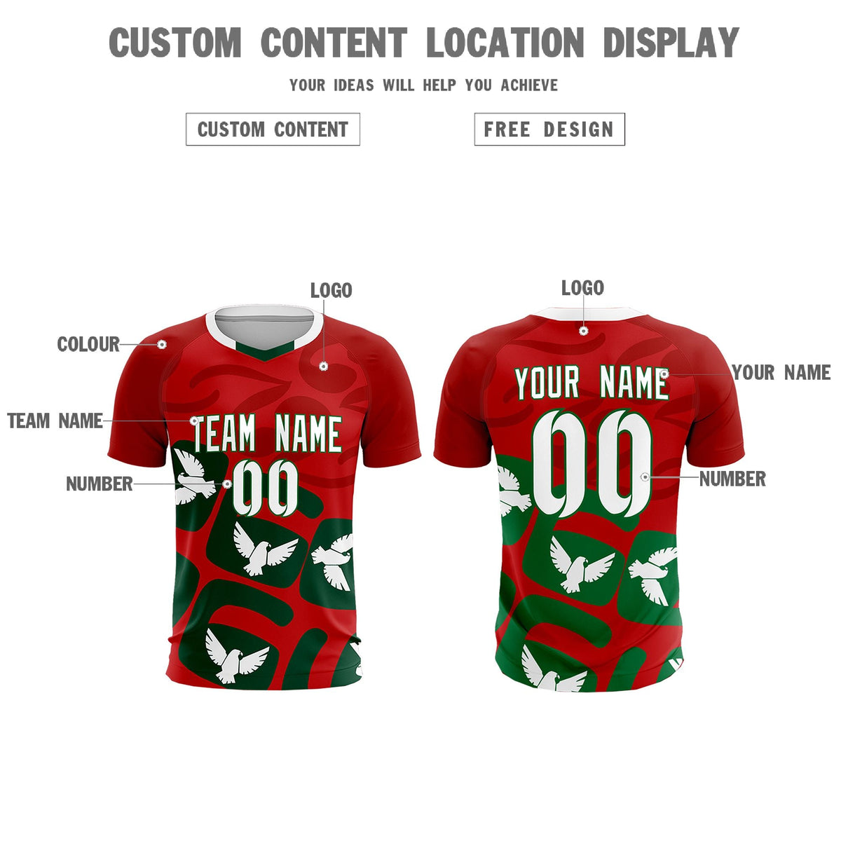 Custom Red Mexico Eagle World Cup Inspired Lightweight Graffiti Pattern Soccer Sets Jersey