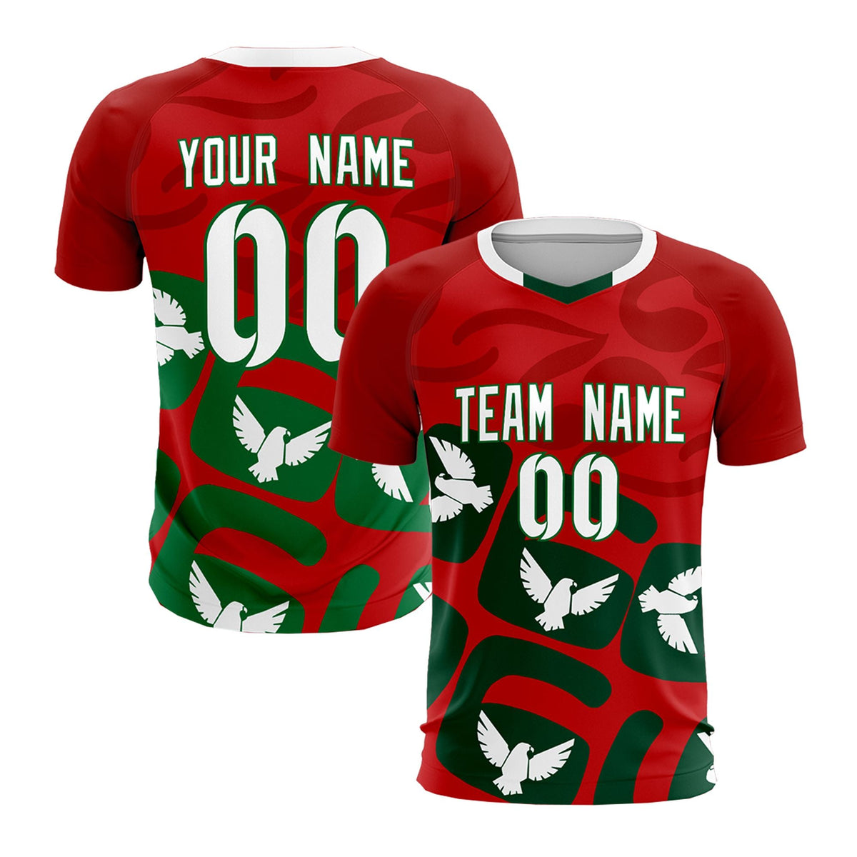 Custom Red Mexico Eagle World Cup Inspired Lightweight Graffiti Pattern Soccer Sets Jersey