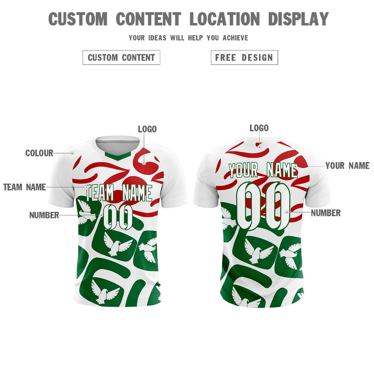 Custom White Mexico Eagle World Cup Inspired Wrinkle-Resistant Graffiti Pattern Soccer Sets Jersey