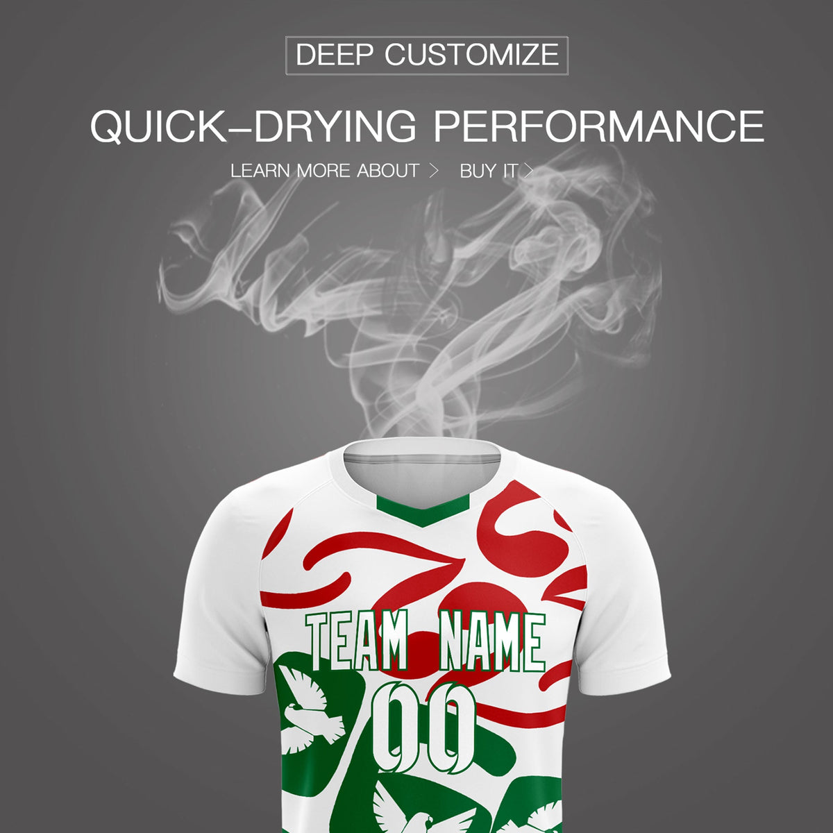 Custom White Mexico Eagle World Cup Inspired Wrinkle-Resistant Graffiti Pattern Soccer Sets Jersey
