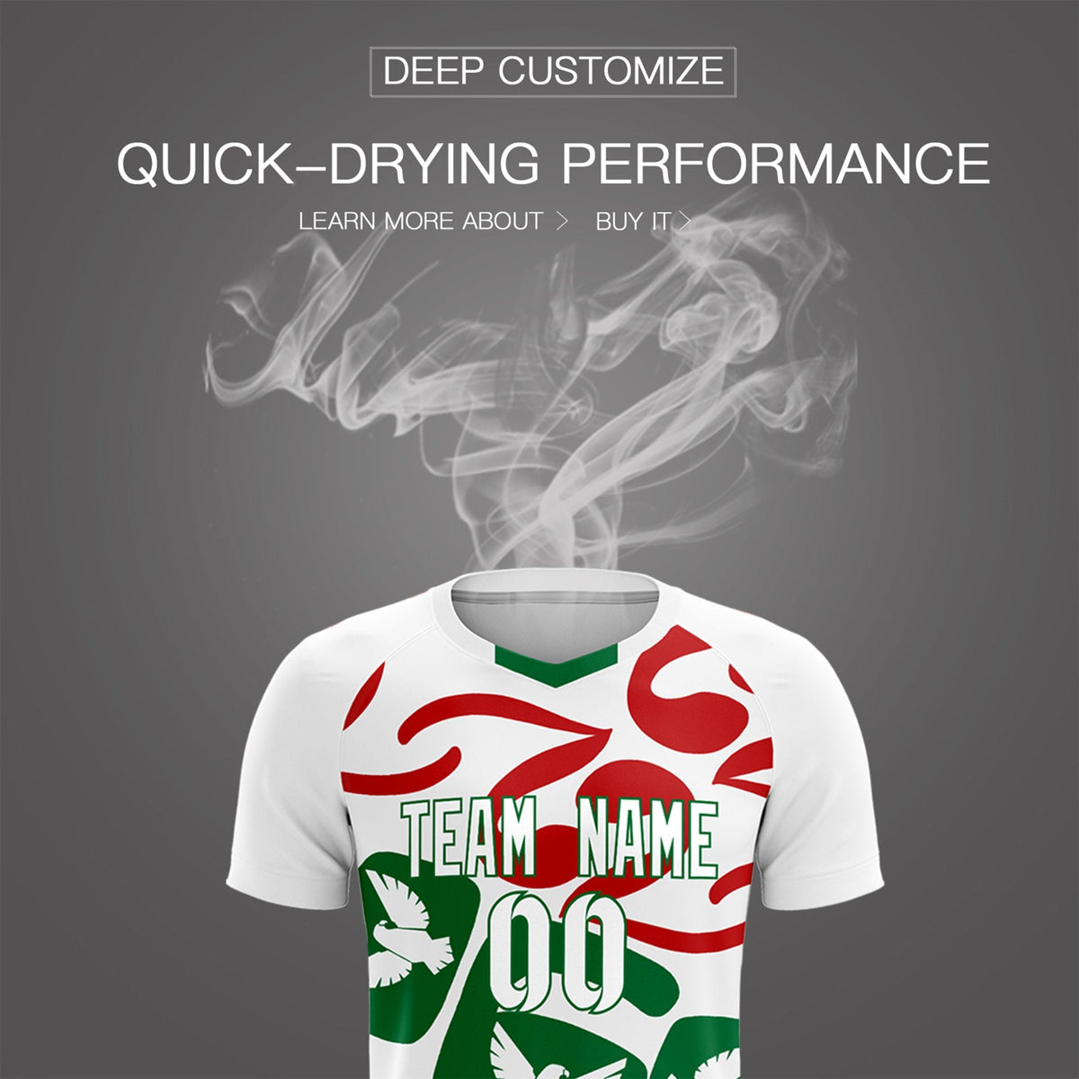 Custom White Mexico Eagle World Cup Inspired Wrinkle-Resistant Graffiti Pattern Soccer Sets Jersey
