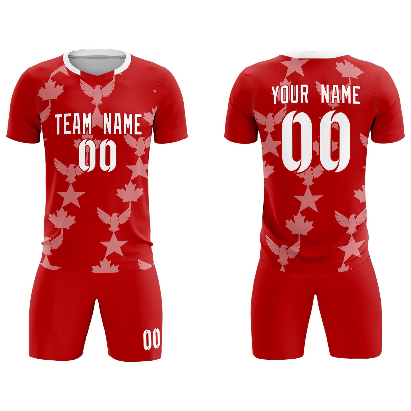 Custom Red World Cup Inspired Breathable&Quick-Drying Training Uniform Graffiti Pattern Soccer Sets Jersey