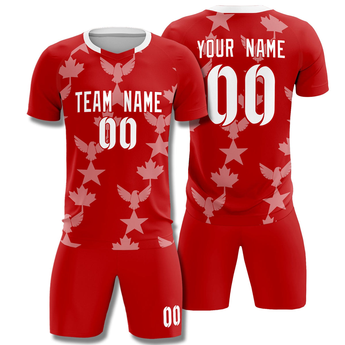 Custom Red World Cup Inspired Breathable&amp;Quick-Drying Training Uniform Graffiti Pattern Soccer Sets Jersey