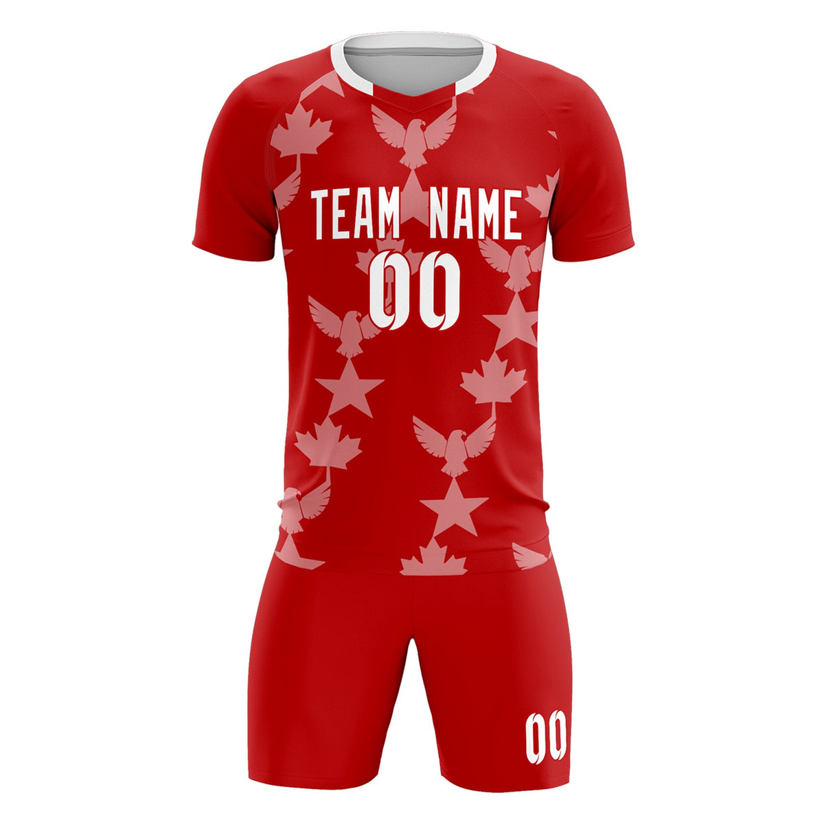 Custom Red World Cup Inspired Breathable&amp;Quick-Drying Training Uniform Graffiti Pattern Soccer Sets Jersey