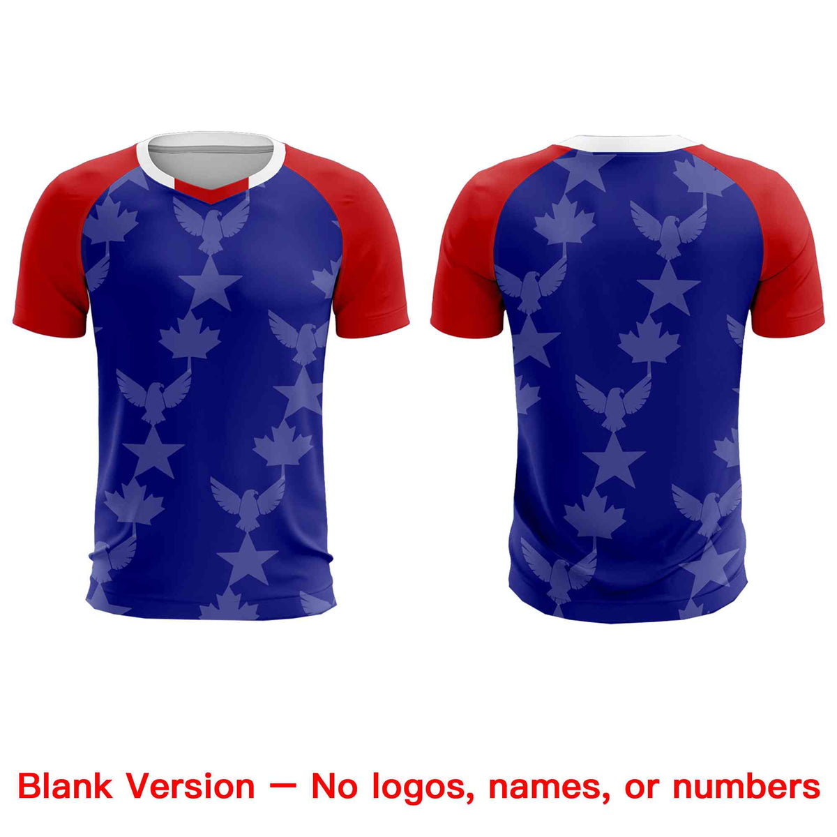 Custom Red Royal World Cup Inspired Wrinkle-Resistant Training Uniform Raglan Sleeve Soccer Sets Jersey