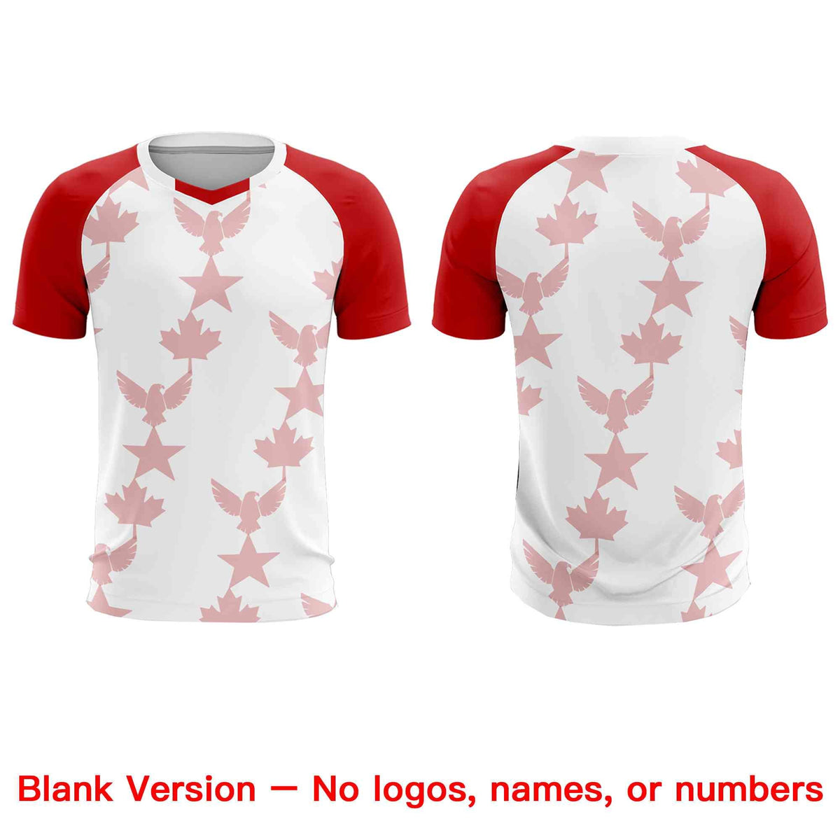 Custom Red White World Cup Inspired Breathable&amp;Quick-Drying Training Uniform Raglan Sleeve Soccer Sets Jersey