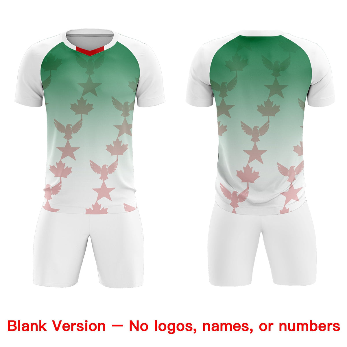 Custom White Kelly Green World Cup Inspired Quick-Drying Training Uniform Gradient Fashion Soccer Sets Jersey