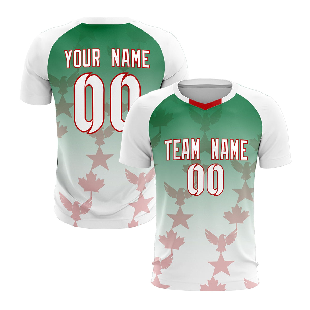 Custom White Kelly Green World Cup Inspired Quick-Drying Training Uniform Gradient Fashion Soccer Sets Jersey