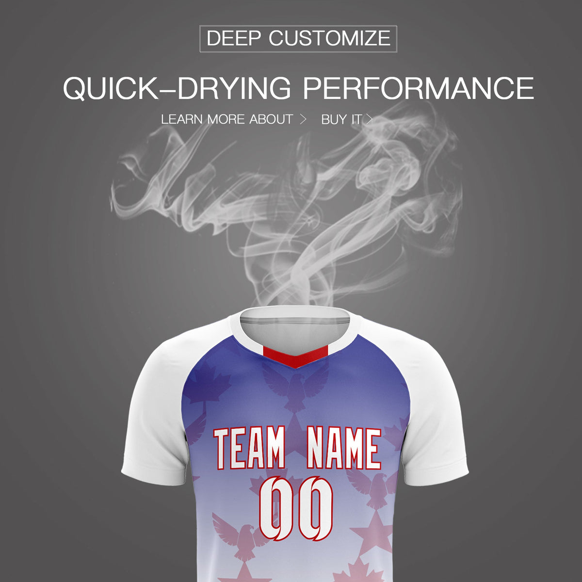 Custom White Royal World Cup Inspired Lightweight&amp;Drapable Training Uniform Gradient Fashion Soccer Sets Jersey