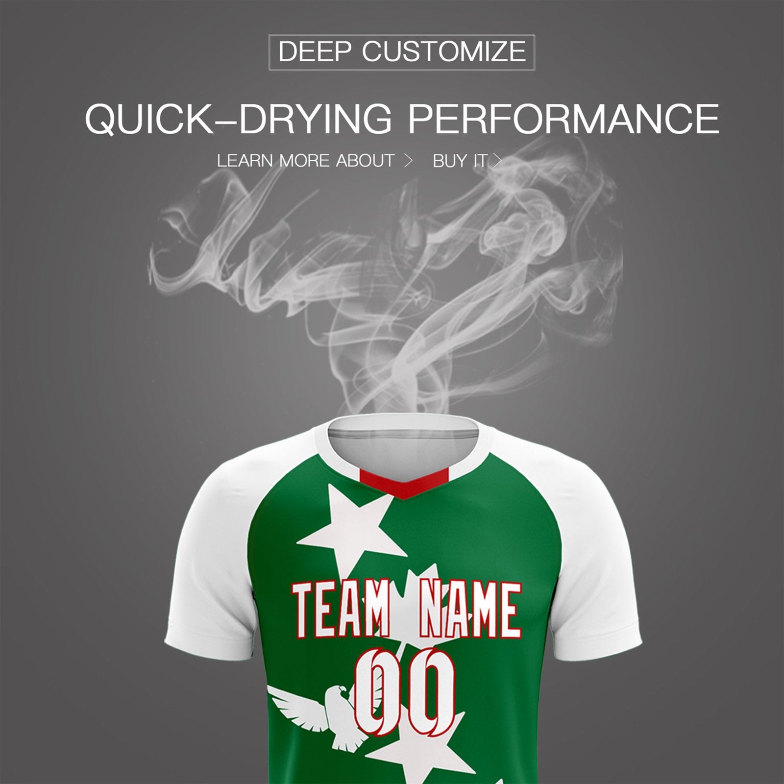 Custom White Kelly Green World Cup Inspired Wrinkle-Resistant Training Uniform Raglan Sleeve Soccer Sets Jersey