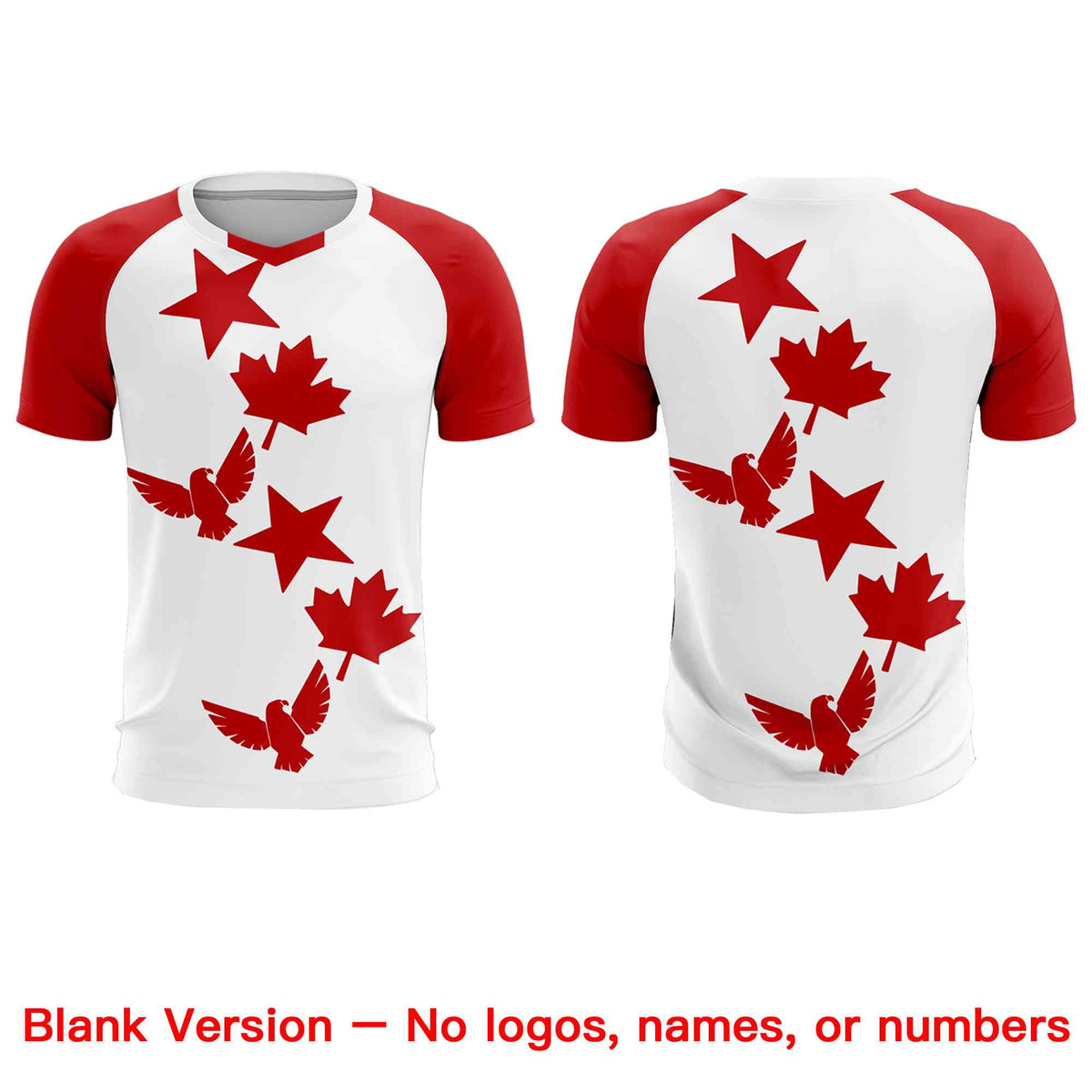 Custom Red White World Cup Inspired Lightweight&amp;Drapable Training Uniform Raglan Sleeve Soccer Sets Jersey
