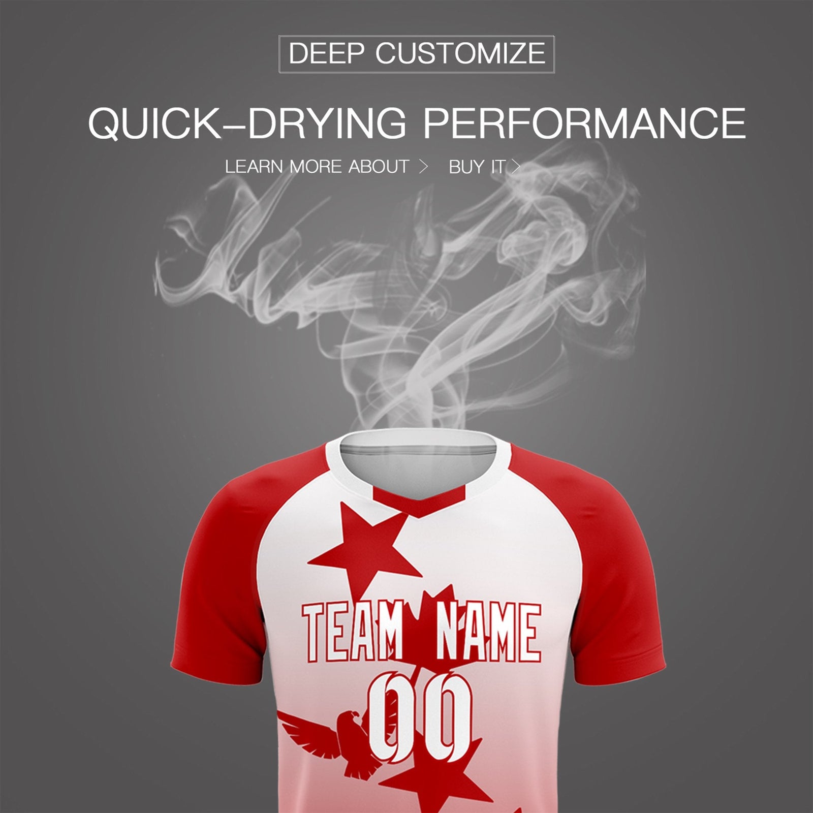 Custom Red White World Cup Inspired Wrinkle-Resistant Training Uniform Gradient Fashion Soccer Sets Jersey