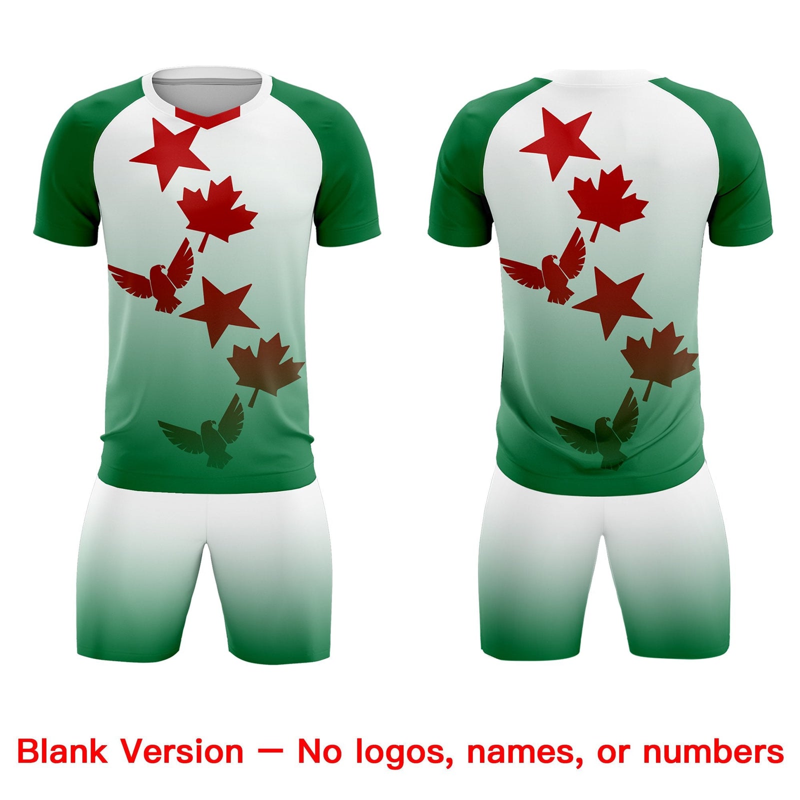 Custom Kelly Green White World Cup Inspired Quick-Drying Training Uniform Gradient Fashion Soccer Sets Jersey