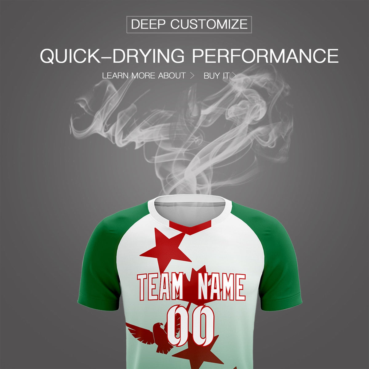 Custom Kelly Green White World Cup Inspired Quick-Drying Training Uniform Gradient Fashion Soccer Sets Jersey