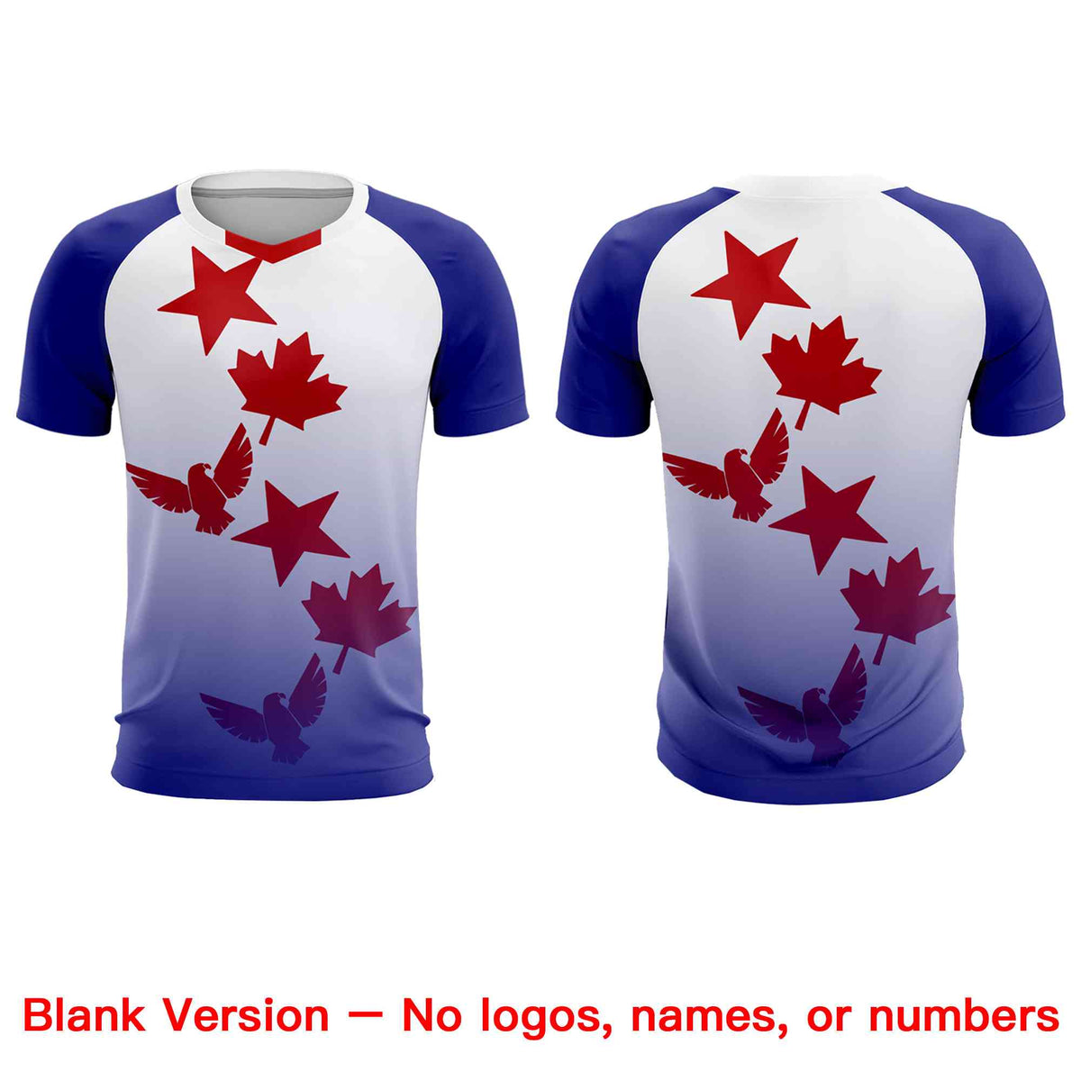 Custom Royal White World Cup Inspired Lightweight&amp;Drapable Training Uniform Gradient Fashion Soccer Sets Jersey