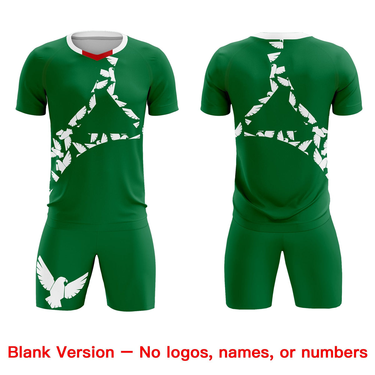 Custom Kelly Green White Mexico Eagle World Cup Inspired Wrinkle-Resistant Graffiti Pattern Soccer Sets Jersey