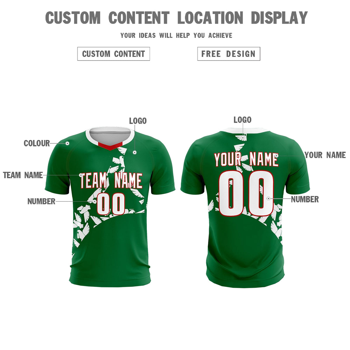 Custom Kelly Green White Mexico Eagle World Cup Inspired Wrinkle-Resistant Graffiti Pattern Soccer Sets Jersey