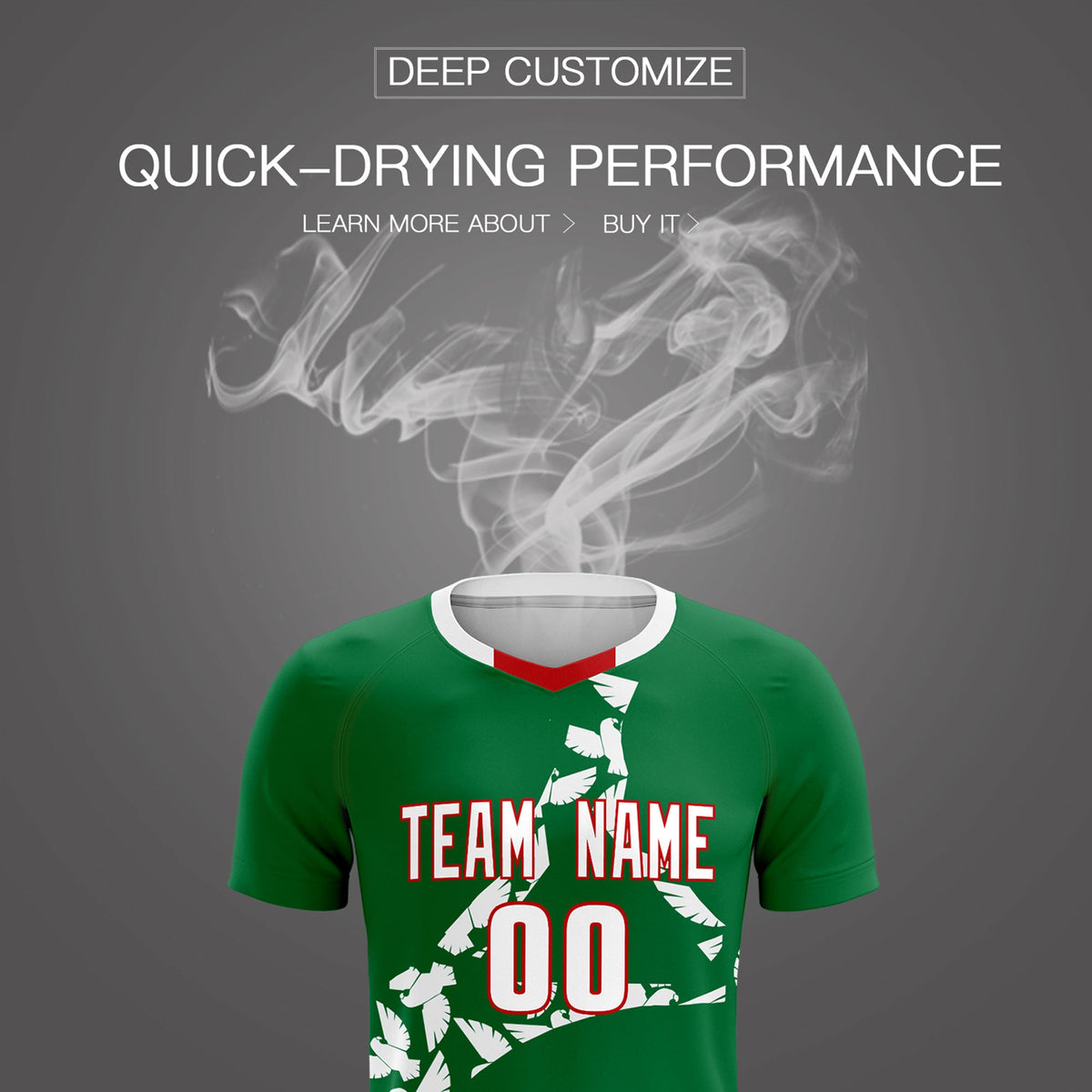 Custom Kelly Green White Mexico Eagle World Cup Inspired Wrinkle-Resistant Graffiti Pattern Soccer Sets Jersey