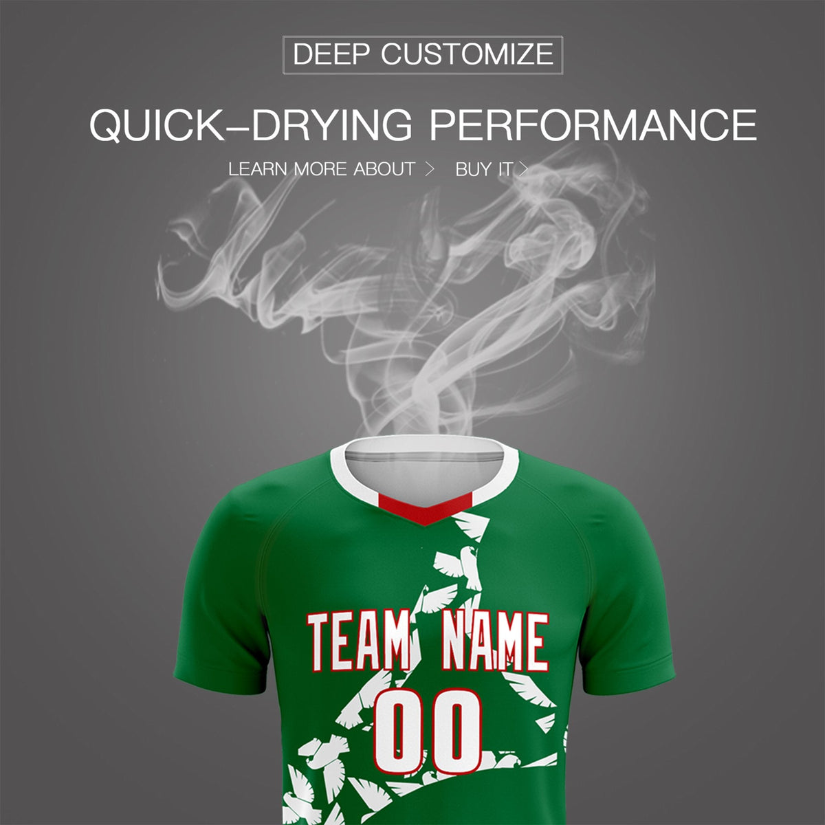 Custom Kelly Green White Mexico Eagle World Cup Inspired Wrinkle-Resistant Graffiti Pattern Soccer Sets Jersey