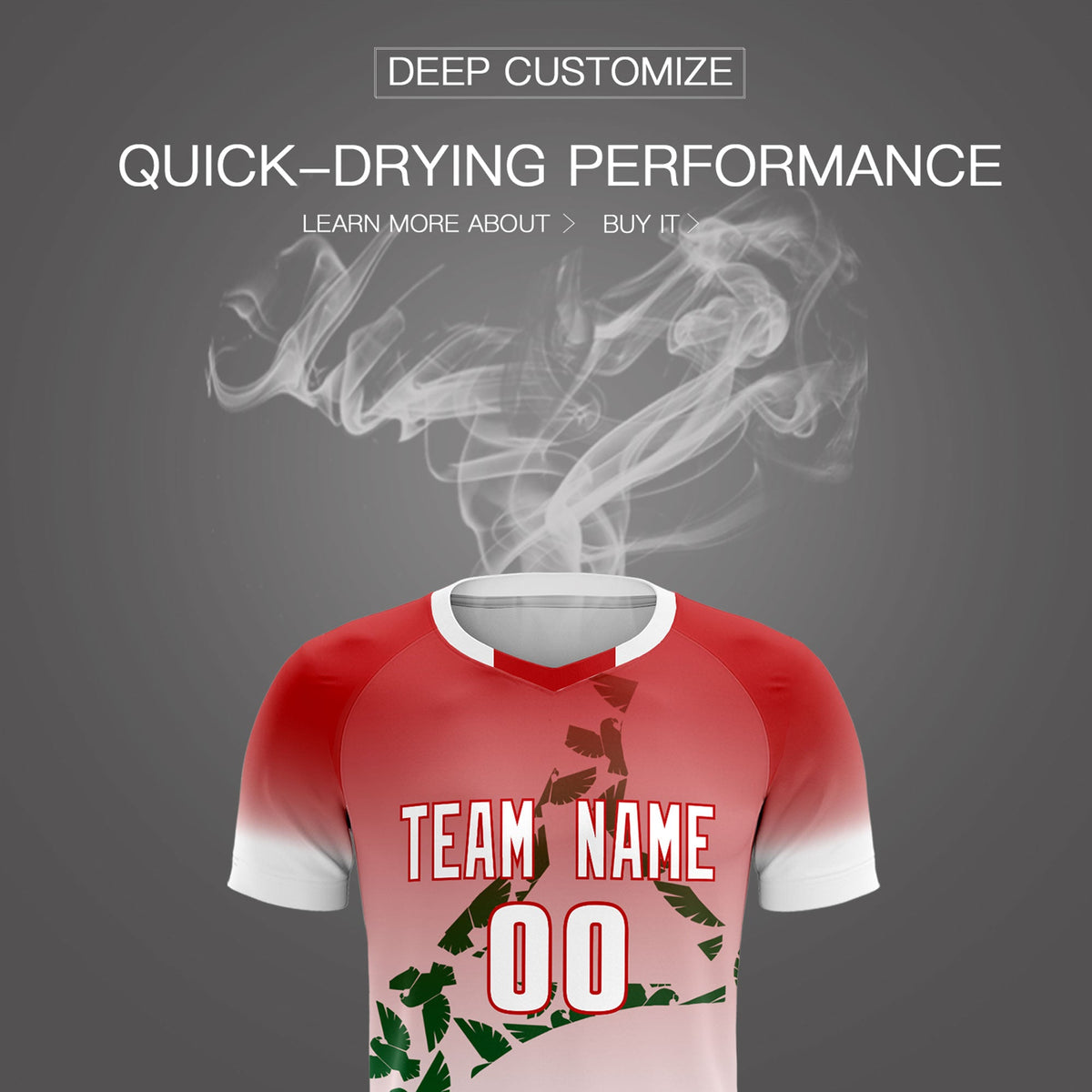 Custom Red Kelly Green Mexico Eagle World Cup Inspired Breathable Gradient Fashion Soccer Sets Jersey