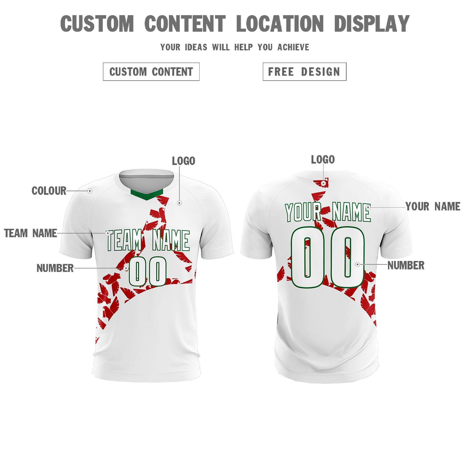 Custom White Red Mexico Eagle World Cup Inspired Lightweight Graffiti Pattern Soccer Sets Jersey
