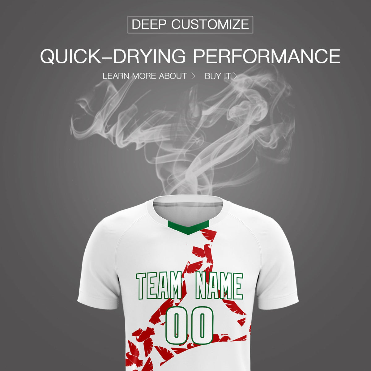 Custom White Red Mexico Eagle World Cup Inspired Lightweight Graffiti Pattern Soccer Sets Jersey