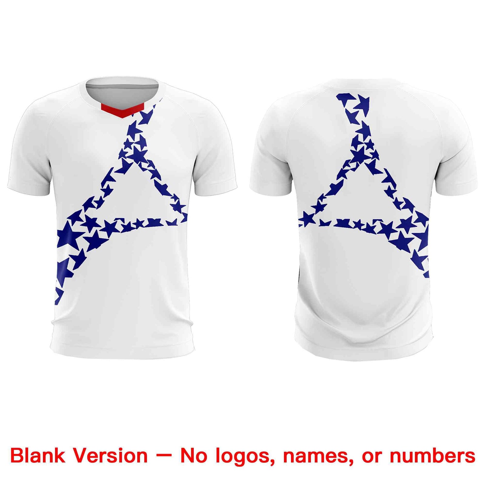 Custom White Royal America Star World Cup Inspired Drapable Graffiti Pattern Soccer Sets Jersey