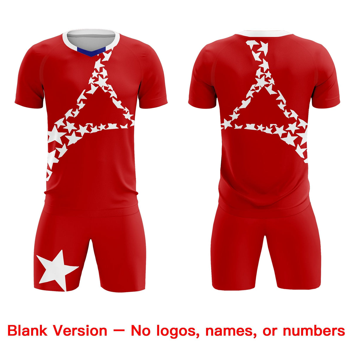 Custom Red White America Star World Cup Inspired Wrinkle-Resistant Graffiti Pattern Soccer Sets Jersey