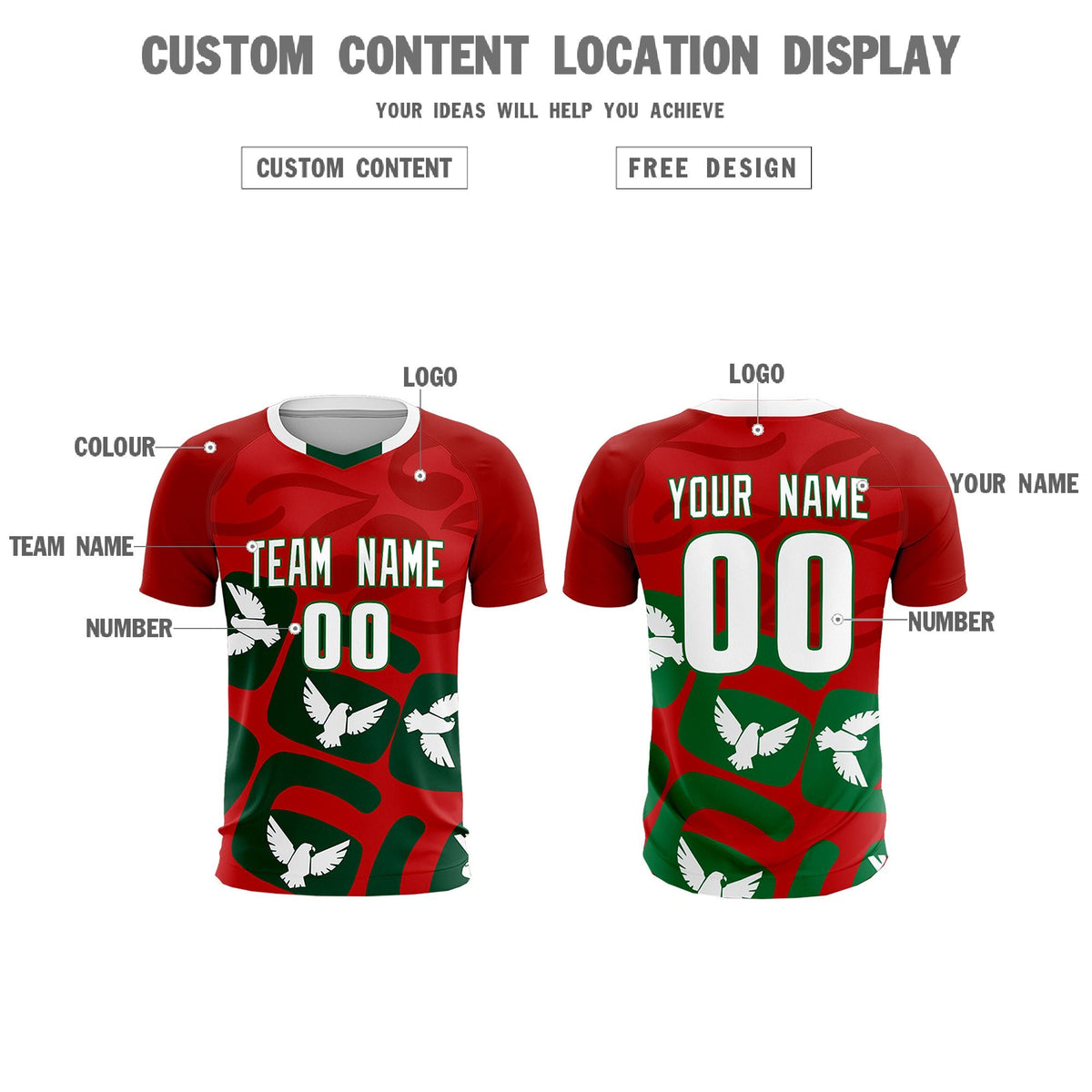 Custom Red Mexico Eagle World Cup Inspired Lightweight Graffiti Pattern Soccer Sets Jersey