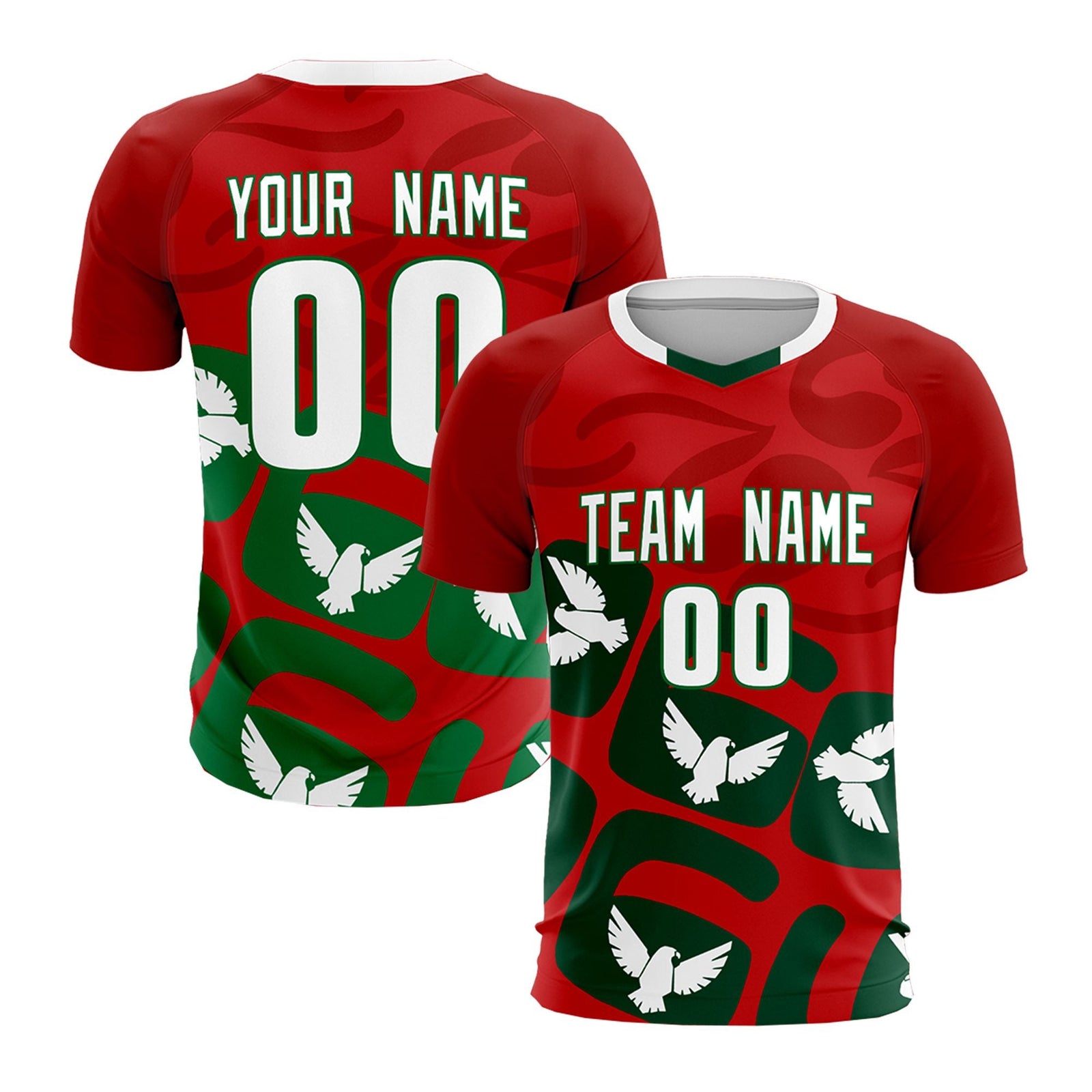 Custom Red Mexico Eagle World Cup Inspired Lightweight Graffiti Pattern Soccer Sets Jersey