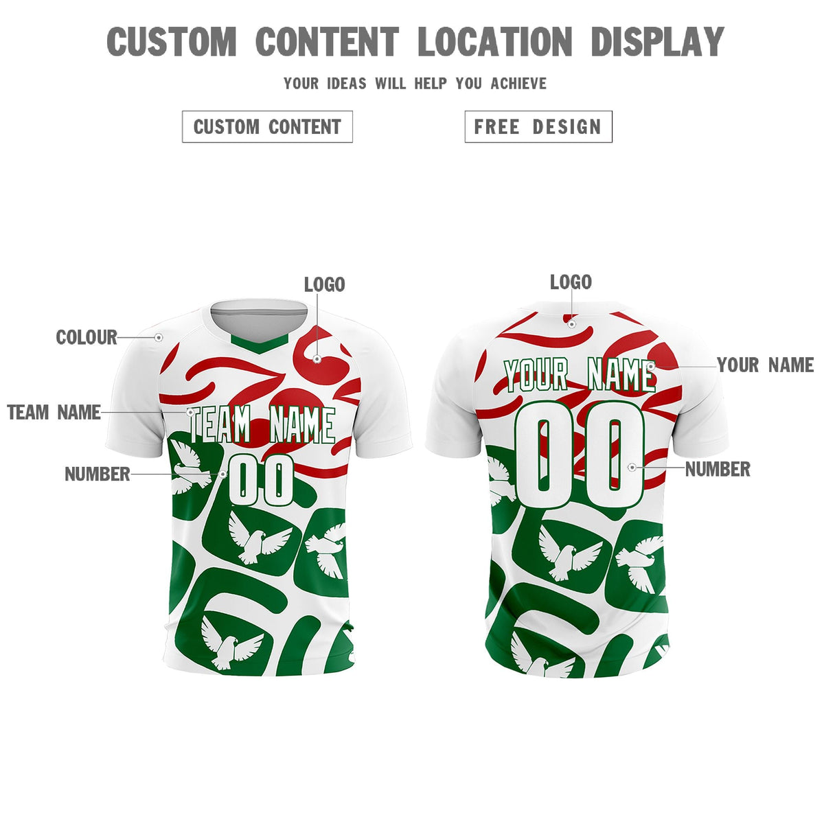 Custom White Mexico Eagle World Cup Inspired Wrinkle-Resistant Graffiti Pattern Soccer Sets Jersey