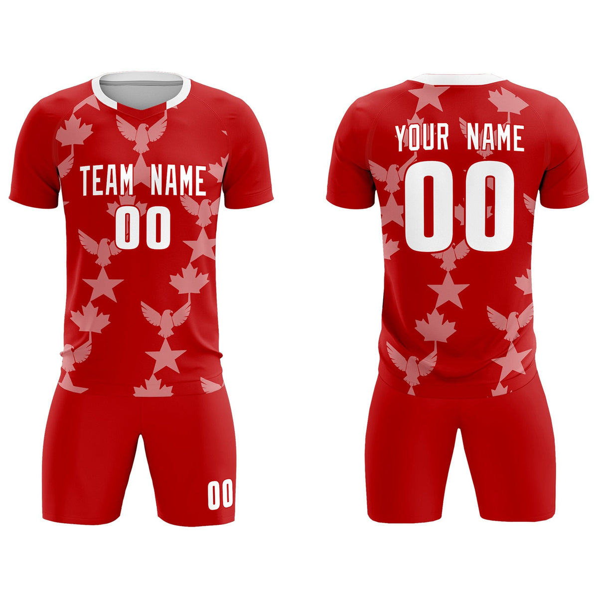 Custom Red World Cup Inspired Breathable&amp;Quick-Drying Training Uniform Graffiti Pattern Soccer Sets Jersey