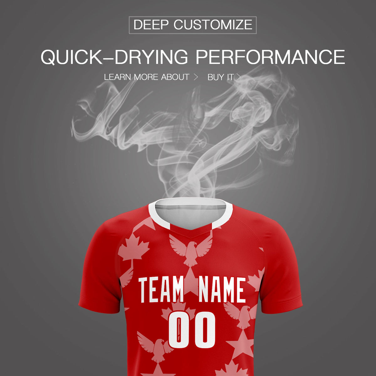 Custom Red World Cup Inspired Breathable&amp;Quick-Drying Training Uniform Graffiti Pattern Soccer Sets Jersey