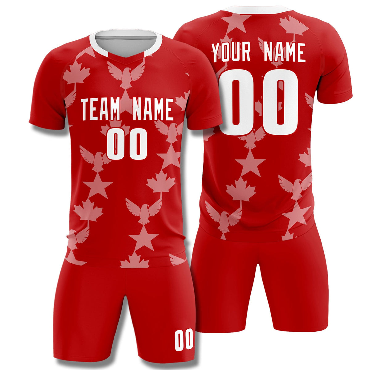 Custom Red World Cup Inspired Breathable&amp;Quick-Drying Training Uniform Graffiti Pattern Soccer Sets Jersey
