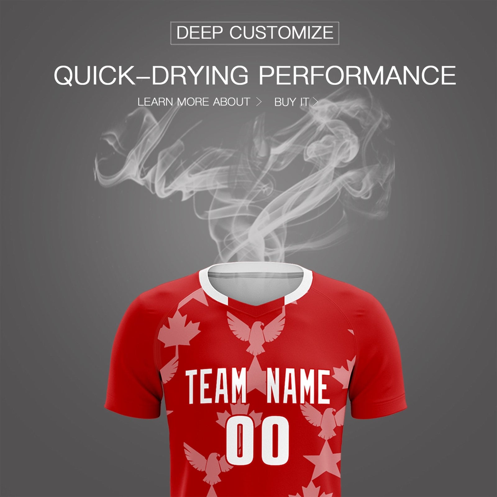 Custom Red World Cup Inspired Breathable&Quick-Drying Training Uniform Graffiti Pattern Soccer Sets Jersey