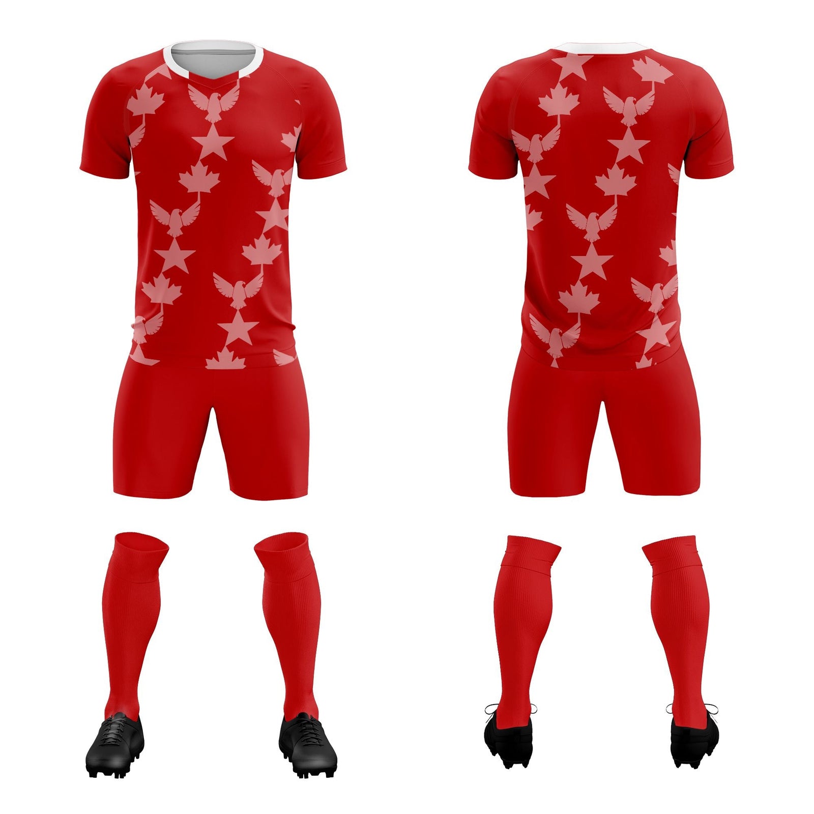 Custom Red World Cup Inspired Breathable&Quick-Drying Training Uniform Graffiti Pattern Soccer Sets Jersey