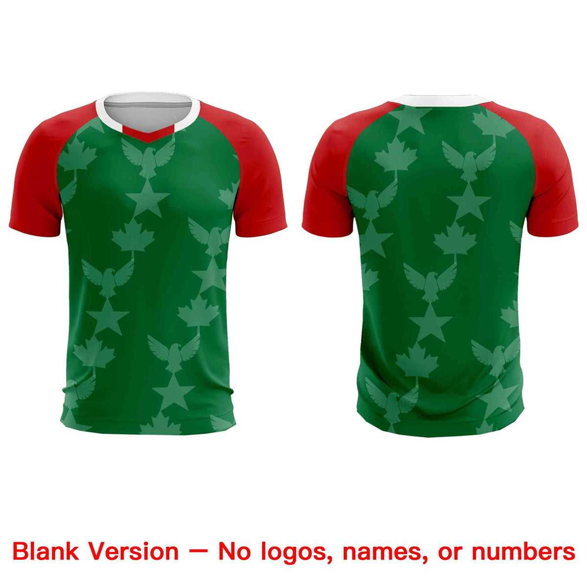 Custom Red Kelly Green World Cup Inspired Lightweight&amp;Drapable Training Uniform Raglan Sleeve Soccer Sets Jersey
