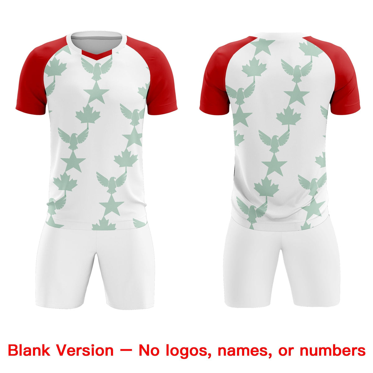 Custom Red White World Cup Inspired Lightweight&amp;Drapable Training Uniform Raglan Sleeve Soccer Sets Jersey