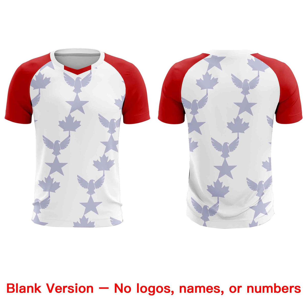 Custom Red White World Cup Inspired Wrinkle-Resistant Training Uniform Raglan Sleeve Soccer Sets Jersey