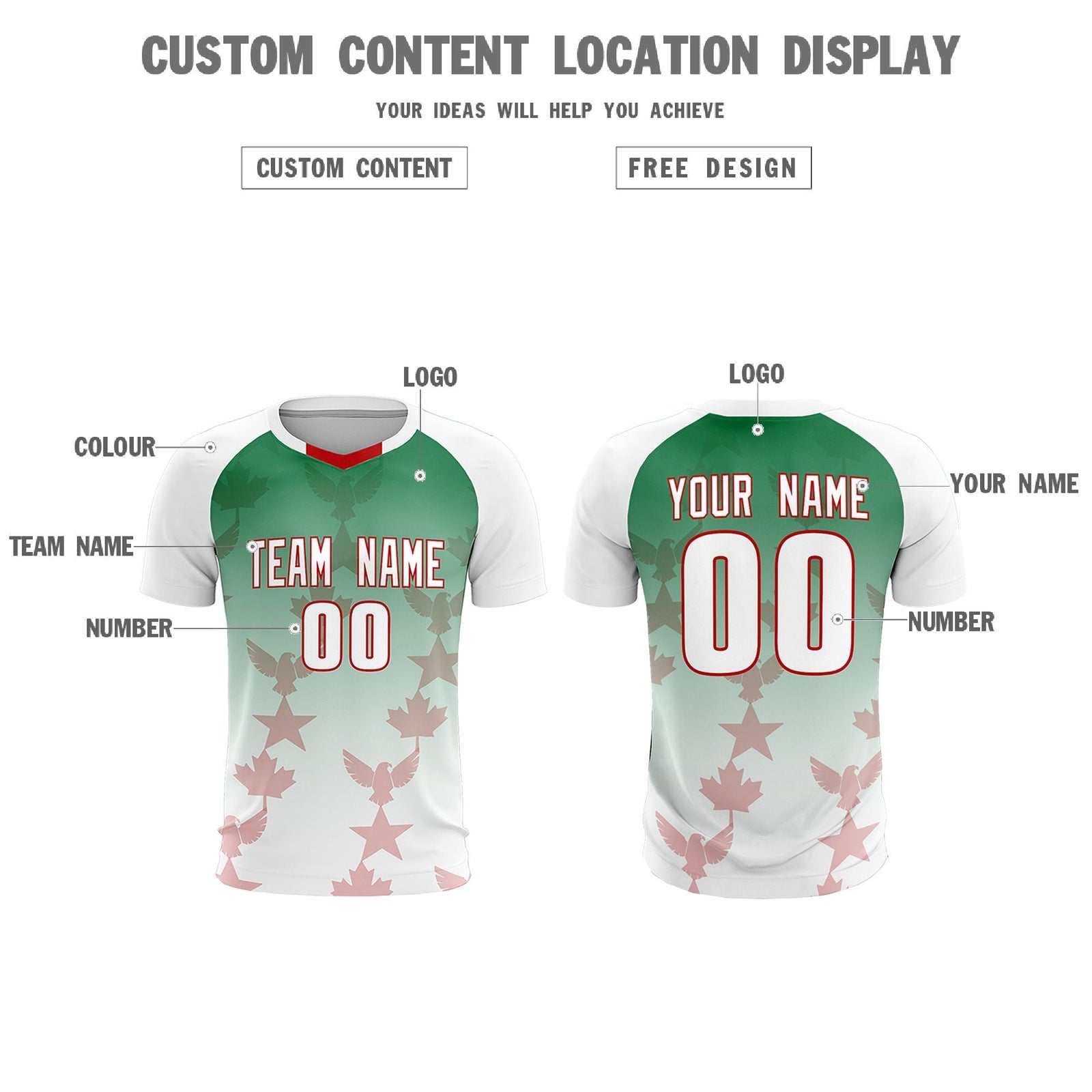 Custom White Kelly Green World Cup Inspired Quick-Drying Training Uniform Gradient Fashion Soccer Sets Jersey