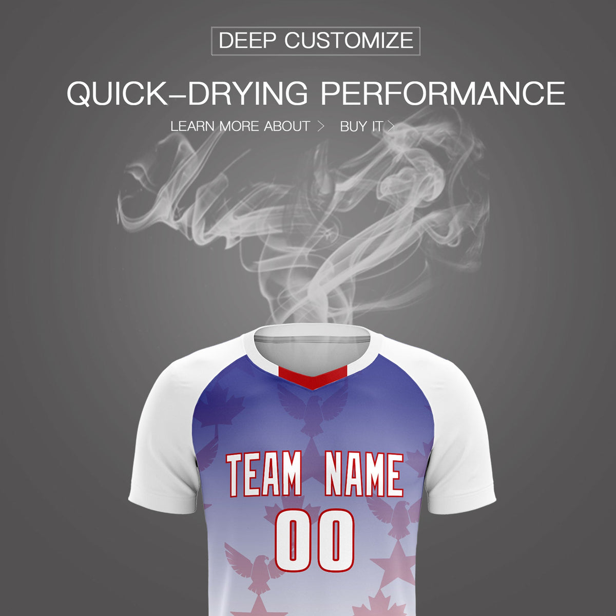 Custom White Royal World Cup Inspired Lightweight&amp;Drapable Training Uniform Gradient Fashion Soccer Sets Jersey