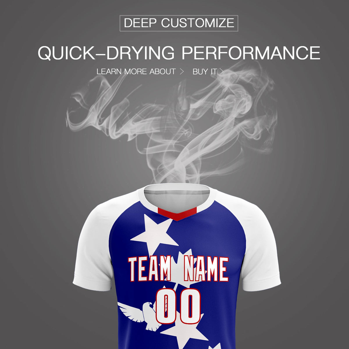 Custom White Royal World Cup Inspired Breathable&amp;Quick-Drying Training Uniform Raglan Sleeve Soccer Sets Jersey