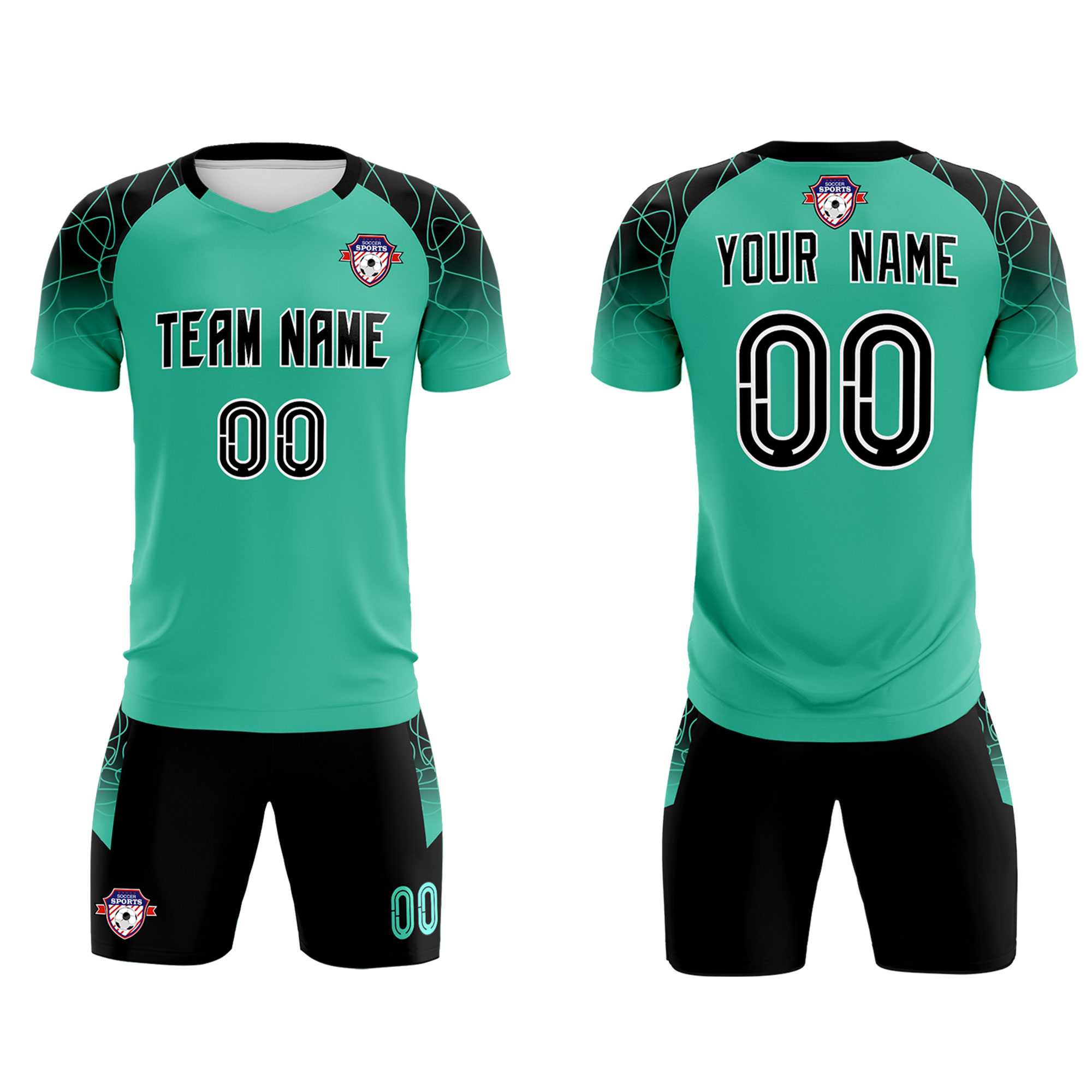 Custom Green Classic Soccer Training Sets Jersey For Adults/Kids