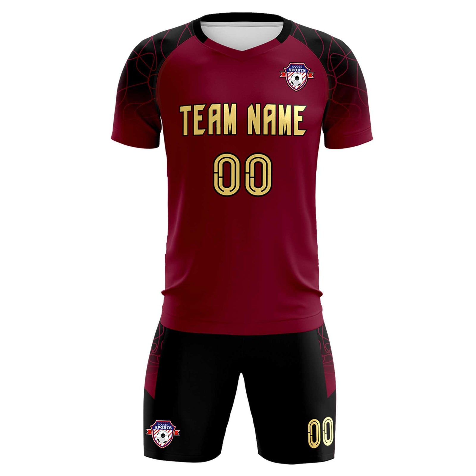 Custom Crimson Classic Soccer Training Sets Jersey For Adults/Kids